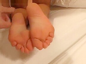 Hot Blonde Footjob