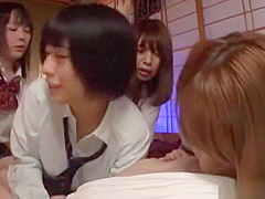 Hot Japanese teen 18+ enjoys dick along her colleagues