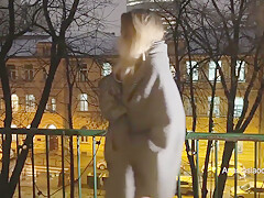 Hot Wife Walks Naked In Public, Went Out To The Balcony To Show Her With Anastasia Ocean