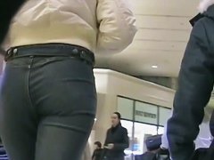 Hot ass in jeans on candid street video