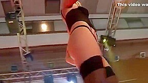 Hot blonde dancing and stripping slutty