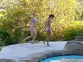 Hot tub teen 18+ lesbos get wet