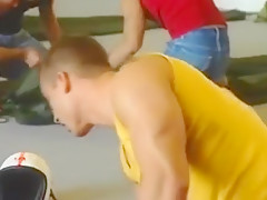 Hot twinky threeway cock fucking