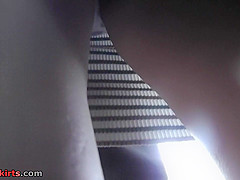 Hot upskirt porn with amateur plump hottie in public