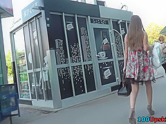 Hottie in g-string filmed by upskirting