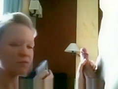 Huge facial on blonde chick