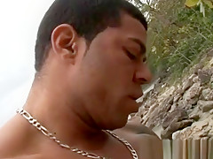 Hunk Fucks Horny Latino beside the Beach