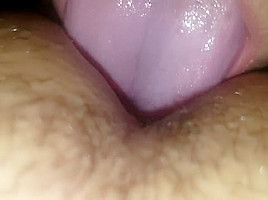 Husband eating chubby wife's pussy