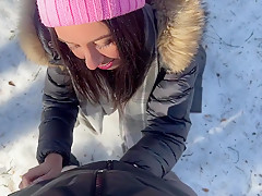 I Let A Stranger Cum In My Pussy In A Winter Snowy Forest - Creampie - Snowy Winter And Katty West