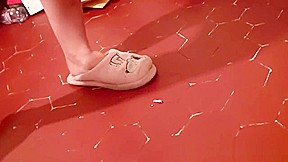 In her slipper