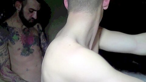 Innocent twink used by older tattoo top boy - CrunchBoy
