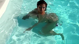 Issy aka Dominican Poison playing in the pool