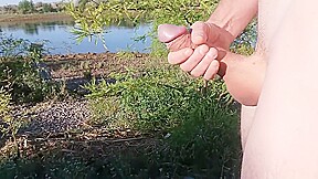 Jacking Off On the Side of a Public River PT 2 w/ Cumshot!