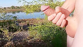 Jacking Off On the Side of a Public River PT 2 w/ Cumshot!