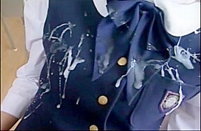 Jap uniform cummed