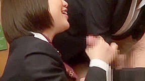 Japanese AV Models are hot office milf sucking off their boss