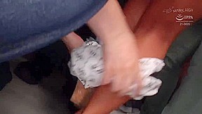 Japanese Babe taking a ride on train