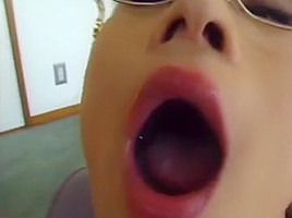 Japanese cock-suck cum-in-mouth swallow uncensored