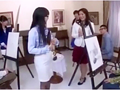 Japanese stepson paint naked Step mother