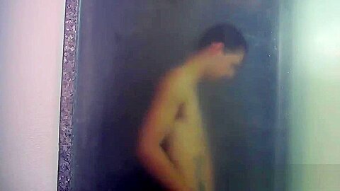 Jasper Robinson enjoys jerking his cock while showering