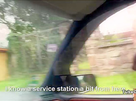 Jessie gets fucked at the car backseat and cunswallows load