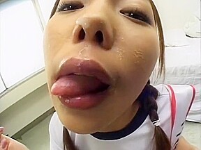 Kinky Japanese loves to get hot semen on her lovely face
