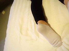 LIck tasty white socks