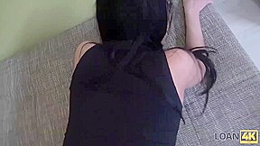 LOAN4K Hot brunette bitch pays with sex to get access to her money