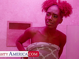 Lacey London Fucks her friend's Step dad in the shower!