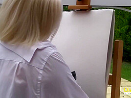 Lacey Stops Painting And Starts Fucking
