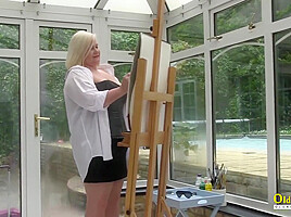 Lacey Stops Painting And Starts Fucking