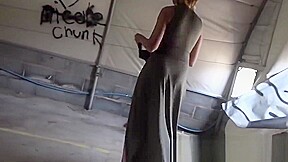 Lady Sonia strips in abandoned buildings