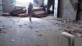 Lady Sonia strips in abandoned buildings