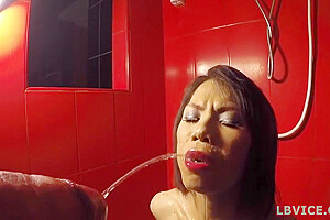 Ladyboy Kim Blows A Dick And Gets Pissed On