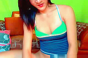 Ladyboy plays with her cock for the camera