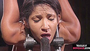 Latina busty femslave suffers 1st pussy discipline by master