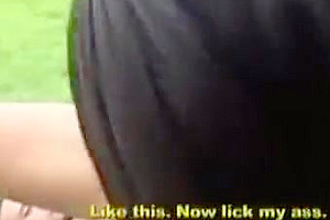 Leggy TS plows A chap On The Grass