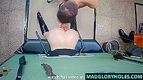 Lesbian Glory Hole and Extremely Huge Dildo