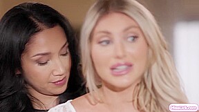 Lesbian bride cheating with big tits blonde maid of honor