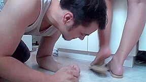 Licking and worship of her soles and flip-flops by Foot Girls