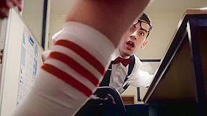 Local nerd nails the school hottie with his respectably huge dong