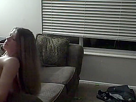 Long-haired teen 18+ Screwed on the Couch
