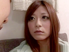 Loser unwrapping his busty oriental sex doll
