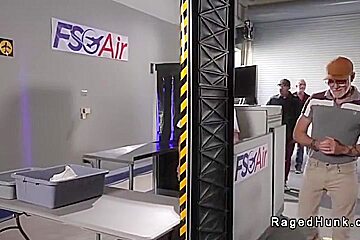 Luca Del Rey - Airport Agent Research Ass Of Passenger Into A Back Room