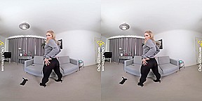 Luna - Strict Form - Blonde Nerd Girl Striptease Pantyhose