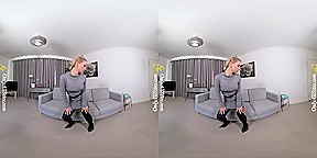 Luna - Strict Form - Blonde Nerd Girl Striptease Pantyhose
