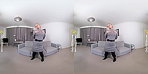 Luna - Strict Form - Blonde Nerd Girl Striptease Pantyhose