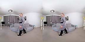 Luna - Strict Form - Blonde Nerd Girl Striptease Pantyhose