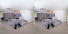 Luna - Strict Form - Blonde Nerd Girl Striptease Pantyhose