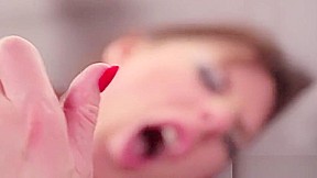 Maid beauty tastes jizz after interracial doggystyle scene